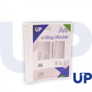UP A4 Presentation Binder Spine Mechanism 4 Ring 25mm - White 10