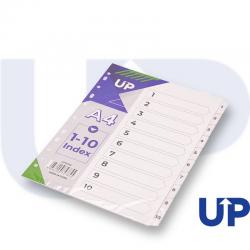 UP Index White Clear Tabs 1-10 UP0049