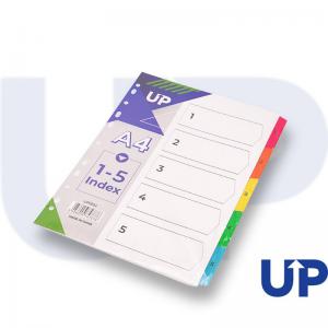 UP Index White Multicolour Tabs 1-5 UP0052