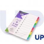 The picture shows a set of white dividers with multicolored tabs numbered from 1 to 10. Each tab has a unique color, creating a vibrant and organized display. The dividers have a clean and sleek design, making them perfect for any type of filing or indexing system.
