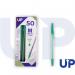 This photo features a set of UP Ballpoint Pens in a vibrant green color. The pens have a medium size point and come in a pack of 50. The pens are neatly arranged and ready to be used for all your writing needs.