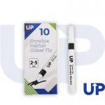 This photo shows a set of UP Whiteboard Pens, each with a chisel tip marker in black. The pens are neatly lined up, ready for use, with their identifiable branding and design clearly visible. The high-quality ink promises vibrant, long-lasting writing results.