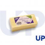The picture shows a pack of UP Post-it & Re-Move products, specifically Quick Notes in a bright yellow color. The size of each note is 38x51mm and there are 12 notes in the pack. The notes are arranged neatly in a row, showcasing their vibrant color and overall design.
