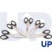 The image features a pair of 6-inch scissors with a black handle. The sharp blades of the scissors are facing upwards, creating an X shape. The handle is sleek and ergonomic, making it easy to grip and maneuver. Ideal for a variety of cutting tasks.