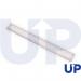 The photo shows a group of clear, 300mm (12in) plastic rulers with the brand name UP Rulers UP printed in bold on the side. The rulers are neatly stacked on top of each other, with 20 total in the set. The edges are smooth and straight, and there are measurement markings clearly visible along the length of the rulers.