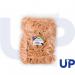 The photograph captures a pack of UP Rubber Bands in Size 16, weighing 454g. The bands are neatly stacked and wrapped in a clear plastic packaging. The bright and bold UP logo is prominently displayed on the front. The rubber bands themselves are a dark shade of brown and have a sturdy feel to them. They are various sizes to accommodate a variety of needs. The simplicity of the packaging allows the product to stand out on its own.