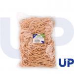 This image shows a pack of UP rubber bands, size 38, with a weight of 454g. The bands are neatly stacked and wrapped, ready for use. The packaging is simple and clean, with the UP logo and product information clearly visible. The rubber bands are a deep, rich color and appear strong and stretchy.