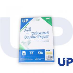 UP Coloured A4 Copier Paper 70GSM Pastel Yellow - 500 sheets - 1 Ream UP0117