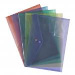 Plastic Wallets UP A4 Assorted Colour Popper Wallets (5)  UP0150