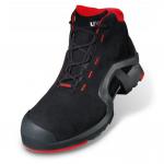 The photograph features a pair of lace-up boots with the brand name Uvex clearly displayed. The boots are labeled as UVEX 1 X-TENDED SUPPORT S3 SRC and are size 05. They have a sleek and durable design, perfect for rugged outdoor activities or on-the-job use.