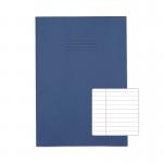 A pack of 50 dark blue, oversized exercise books measuring 13x9 inches. Each book contains 80 pages and is part of the Rhino Stationery A4+ collection. Ideal for school or work.