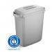 The photograph shows a set of Durable Recycling Bins, specifically the DURABIN ECO Bin 60L with a grey lid. The bins are sturdy and designed for long-term use. They have a sleek and modern look with a practical design to easily collect and sort recyclables.