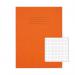 This image features a pack of 100 orange Rhino 9 x 7 exercise books. Each book has 64 pages and is part of the VEX678-75-2 series. The stationery items are neatly stacked and have a sturdy and vibrant appearance.