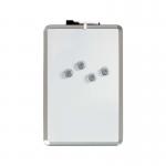 Drywipe Boards Whiteboard 28cm x 43cm Magnetic - Silver with Chrome Corners WALWB2843GY