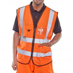 Beeswift Executive Hi Viz Waistcoat Orange 5XL WCENGEXECOR5XL