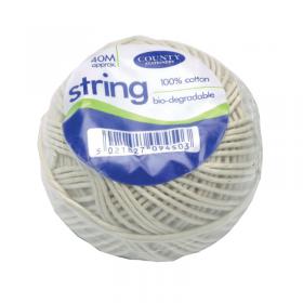 Cotton String Ball Medium 40m Biodegradable (Pack of 12) C172 CTY09451