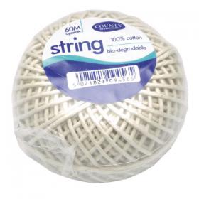 County Cotton String Ball Medium 60m (Pack of 12) C176 CTY09457