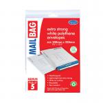 County Stationery Mail Bag Polythene Envelopes x5 White Medium 240x320mm (Pack of 10) C261 CTY09631