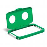 Durable 60L Hinged Bin Lid Green Two Holes For CansBottles Durabin 1800501020 DB10760