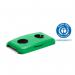Durable 60L Hinged Bin Lid Green Two Holes For CansBottles Durabin 1800501020 DB10760