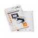 This image shows a pack of 240 Durable Name Badges Durable Badgemaker Insert Sheets, each measuring 40x75mm. The white sheets feature pre-punched holes for easy insertion into badge holders. The durable material ensures long-lasting use for any event or workplace setting.