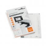 Durable Badgemaker Insert Sheets 61x210mm 150gsm White (Pack of 20) 146002 DB14060