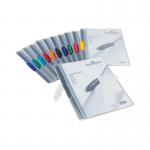 This photo showcases a pack of 25 Durable SWINGCLIP Clip Folders in A4 size. The folders are assorted in color, each adorned with the reliable and sturdy Durable Clip Files logo. The SWINGCLIP design allows for easy and efficient organization of important papers, putting them safely in place with its strong clip mechanism. The crisp and clean A4 size is perfect for neatly storing documents, while the assorted color options add a touch of personality to your files. A versatile and must-have addition to any office or work space.