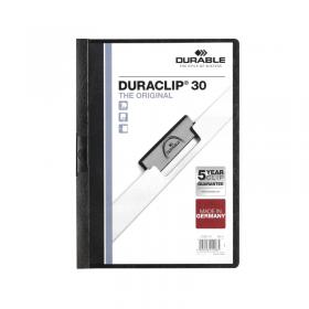 Durable Clip Folder DURACLIP 30 A4 Black (Pack of 25) 220001 DB220001