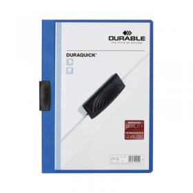 Durable DURAQUICK Clip Folder A4 Blue (Pack of 20) 2270/06 DB227006