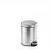 Durable Stainless Steel Pedal Bin Round 5 Litre Silver 340023 DB30196