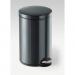 Durable Powder Coated Metal Pedal Bin Round 12 Litre Charcoal 341158 DB30200