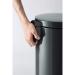 Durable Powder Coated Metal Pedal Bin Round 12 Litre Charcoal 341158 DB30200