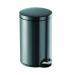 Durable Round Powder Coated Metal Pedal Bin 12 Litre Charcoal 341158 DB30200