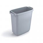 Durable DURABIN Rectangular Waste Bin 60 Litre 282x590x600mm Grey 1800496050 DB49605