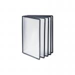 This picture shows a pack of 10 black A4 durable SHERPA display panels from Durable Display Systems. The panels are sleek and compact, with a sturdy construction that ensures long-lasting use. The black color adds a professional touch, making them ideal for any workspace.