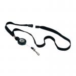 Durable Soft Breakaway Lanyard with Retractable Badge Reel Black (Pack of 10) 822301 DB68028