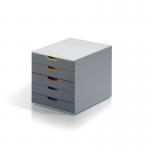 Durable VARICOLOR Desktop Organiser 5 Drawer Colour Coded Modular Storage A4+ 760527 DB70160