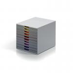 Durable VARICOLOR Desktop Organiser 10 Drawer Colour Coded Modular Storage A4+ 761027 DB70161