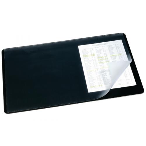 Durable Desk Mat With Overlay W650 X D520mm Black Clear Db720301
