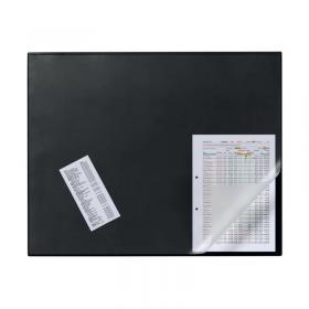 Durable Desk Mat with Clear Overlay 650 x 520mm Black 7203/01 DB720301