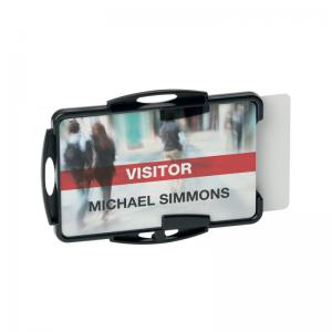 Durable ECO 2 Card Recycled Plastic Security ID Badge Holder Black