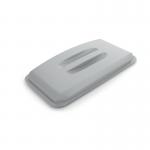 The image shows a grey rectangular waste bin with a durable lid designed for the 60 litre Durabin Eco bin. The lid measures 501x58x272mm and is labelled with the product name DB73256.