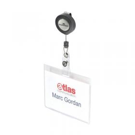 Durable Badge Reel Name Tag ID Card Holders + Inserts 60x90mm (Pack of 10) 813819 DB80000