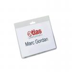 This image shows a pack of 20 durable name badge ID card holders with insert cards. Each badge has a size of 60x90mm and features a sturdy design for long-lasting use. Perfect for identification in any professional setting.