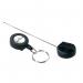 This picture shows a pack of 10 black Durable Key Accessories that have a secure retractable keyring and badge reel, making it ideal for holding IDs and keys. The products are durable and made to last.