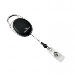 Durable Oval Badge Reel with Integrated Metal Clip Black (Pack of 10) 832401 DB80611