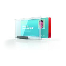 Durable Duo Pushbox Security Pass Holder 57x87mm Clear (Pack of 10) 892119 DB80878