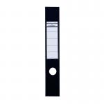 The photo shows 10 black, self-adhesive spine labels by ORDOFIX, each measuring 60x390mm. These durable labels have a sleek design and are perfect for organizing and labeling books, binders, and more. The labels can be easily applied and remain securely in place thanks to their strong adhesive.