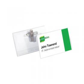 Durable Name Badge With Combi Clip 54x90mm Transparent (Pack of 50) 810119 DB810119