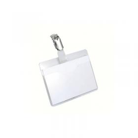 Durable Visitor Badge with Rotating Clip 60x90mm Clear (Pack of 25) 8106 DB8106